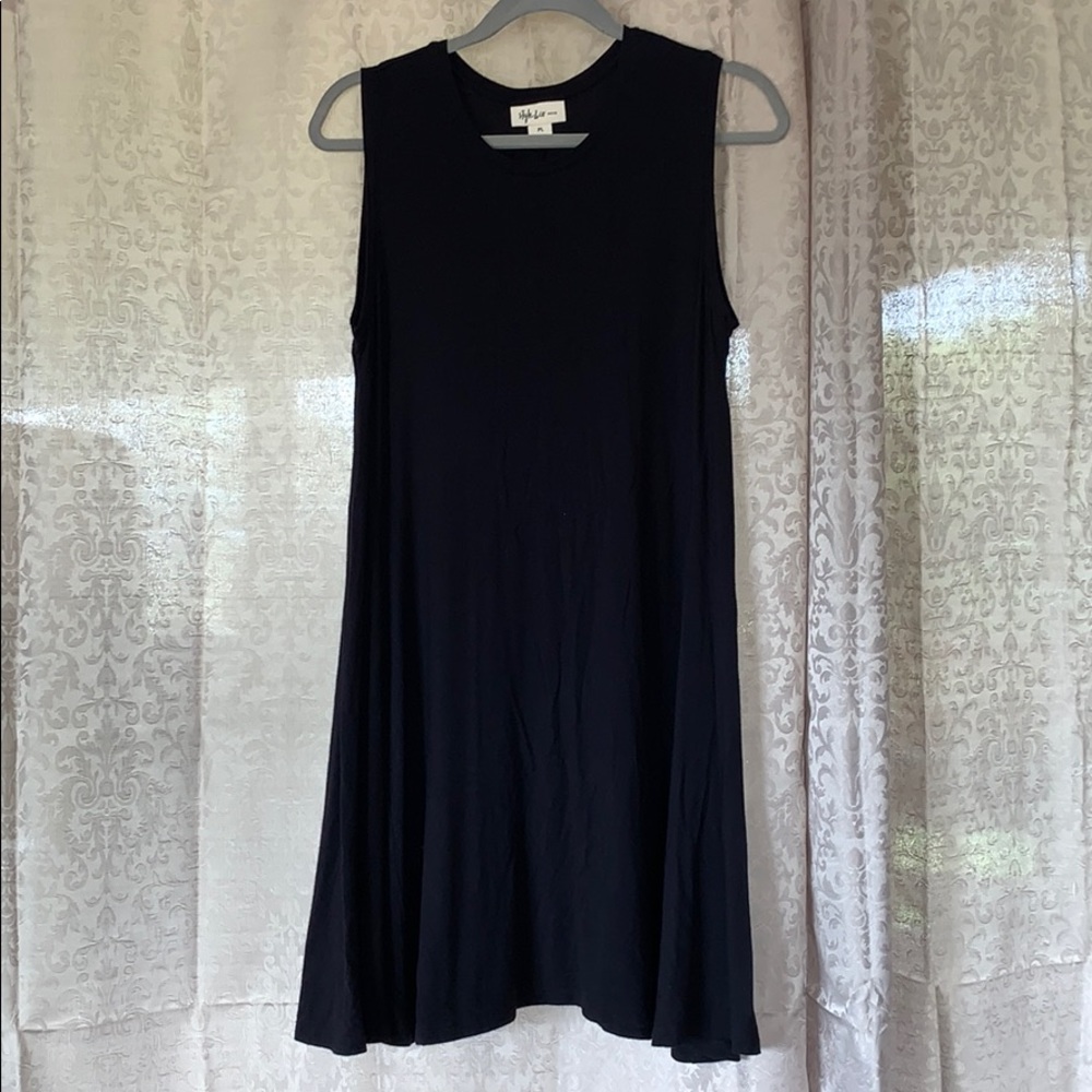 Petite Style & Co. black rayon mix dress